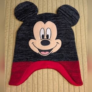 Disney Mickey Mouse Winter Hat Ear Covering Fleece Toddler 2-4 Years